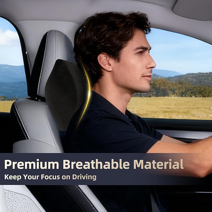 Car Neck & Lumbar Support Pillow Set for Dodge RAM1500, Soft Memory Foam Headrest & Back Cushion, Ergonomic Comfortable Seat Support for Daily Driving and Long Trips Car Interior Accessories