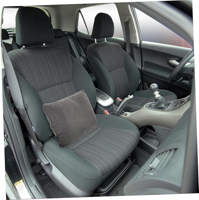 Ergonomic Car Seat Cushion Lumbar Pillow for Driving Seat Back Support Pp Cotton Lumbar Pillow Grey