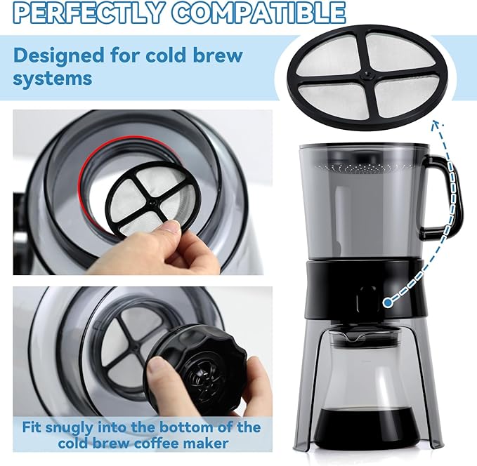 2 PCS Reusable Coffee Filters Compatible with OXO Cold Brew Coffee Maker & OXO Good Grips 32 Ounce Cold Brew Coffee Maker