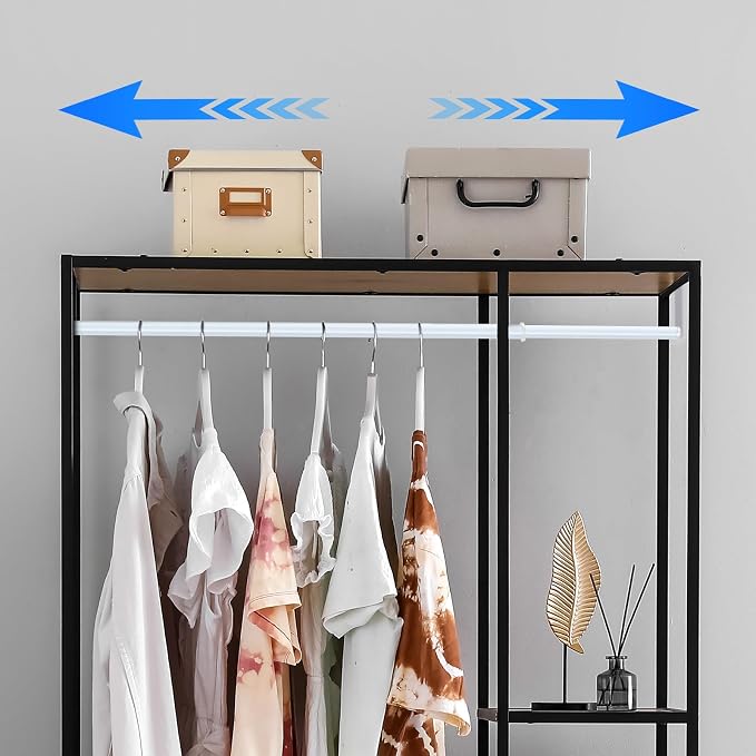 Threehoney Expandable Closet Rod for Wire Shelf Hanging Clothes Adjustable Heavy Duty Closet Hanging Rod Extender Heavy Duty Hanger Bar Metal Poles for Wardrobes Hanger, 1 Pack (24-41 Inch,White)