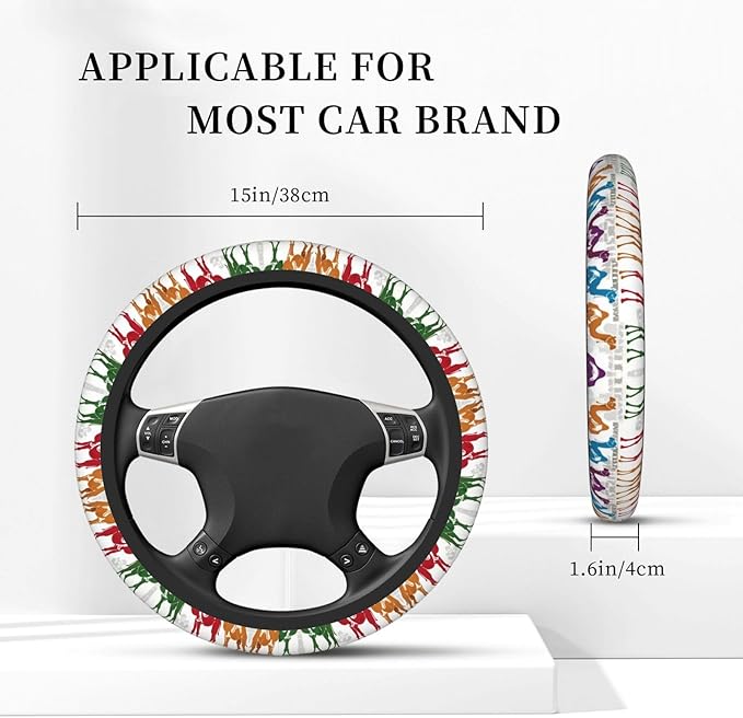 Camel Art Pattern Car Steering Wheel Cover, 15 Inch Steering Wheel Cover Stylish Decor for Most Cars