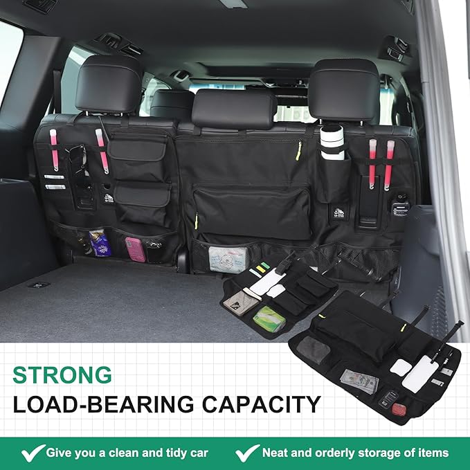 Trunk Hanging Organizer Backseat Bag Compatible with Toyota Land Cruiser 250 Prado J250 LC250 2024 2025, Seat Back Car Organizer Storage Pockets