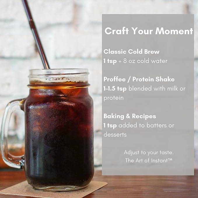 Civilized Coffee Instant Cold Brew Coffee Powder Medium Dark Roast Non-GMO Jar (10 oz)