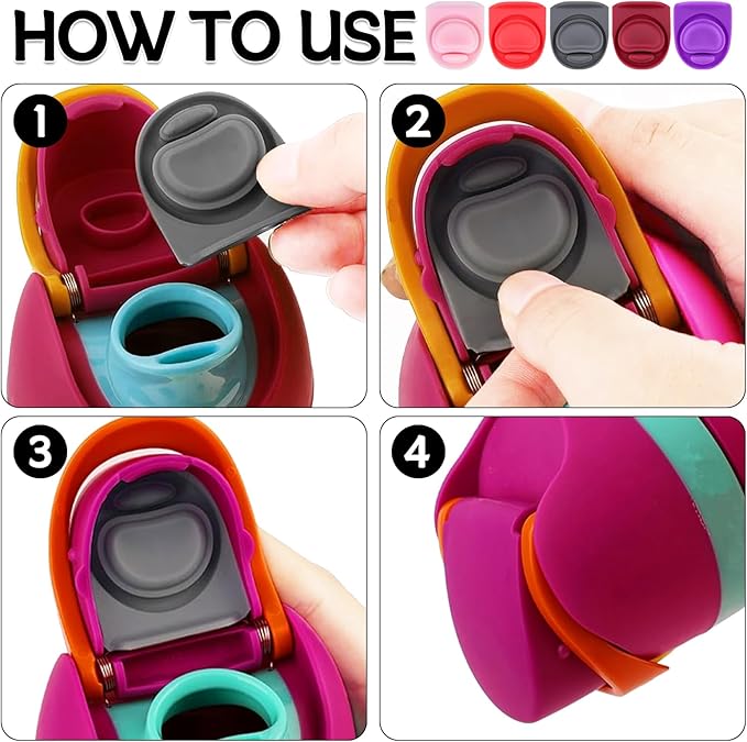 5 Pcs Replacement Seal Stopper Compatible with Owala FreeSip 16oz 32oz,Bottle Top Gasket Lid for Owala 16/19/24/32/40oz Seal Mouth Cap Silicone Stopper Parts Insert Accessories（5 colors 2）