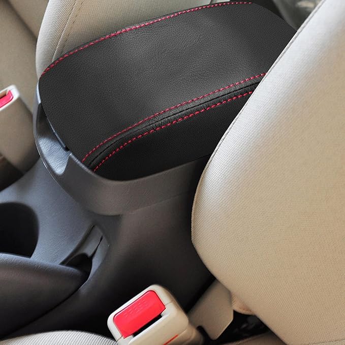 Compatible with Center Console Armrest Cover for Hyundai Elantra 2002-2006 Leather Arm Rest Storage Box Lids Cushion Protector Pad