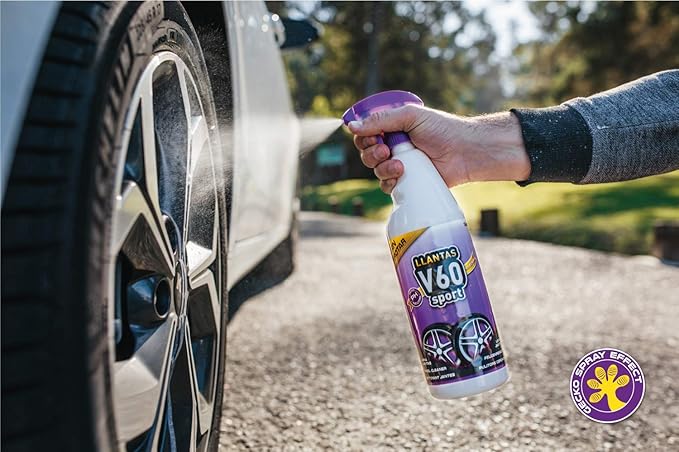 Sisbrill V60 Sport Wheel and Tire Cleaner Spray – pH Neutral Car Wheel Cleaner, Gecko Spray Effect, Safe Brake Dust Remover – Pack of 3 (33 fl oz each)