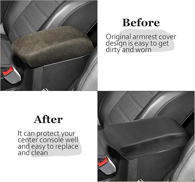 SKTU for 2015-2022 Jeep Renegade Center Console Cover Auto Central Console Armrest Pad 2022 Renegade Seat Box Cover 2022 Jeep Renegade Automotive Center Console Soft Cushion (Black Line)