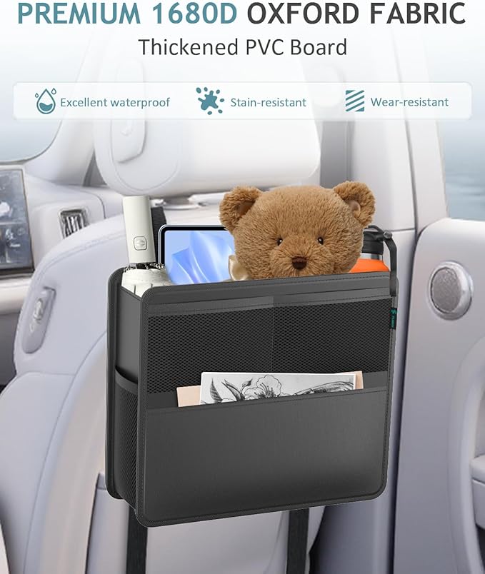 FLORICH 2-in-1 Car Backseat Organizer & Trash Can, Waterproof Hanging Organizer with Storage Pockets for Car Truck SUV