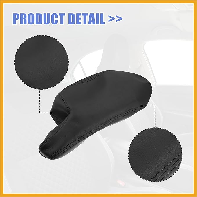 Car Center Console Armrest Cover for Mazda 3 2014-2016 Faux Leather Interior Arm Rest Cover Elbow Cushion Pad Black Replacement