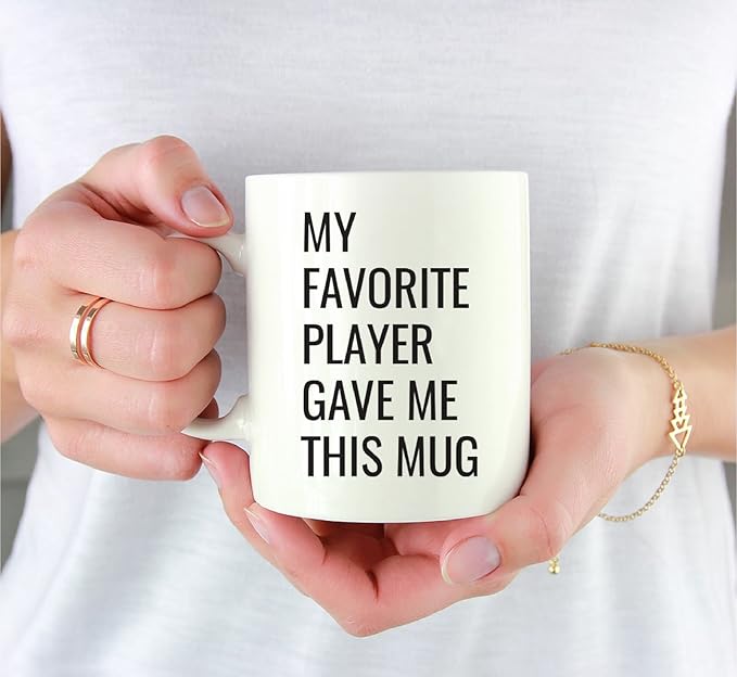 Andaz Press 11oz. Funny Coffee Mug Gag Gift, My Favorite Player Gave Me This Mug, 1-Pack, Coach Birthday Christmas Sarcastic Humor Gift Ideas for Him