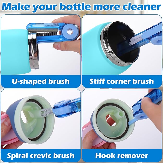 Palksky Water Bottle Cleaning Brush Kit, Brush and Straw Cleaner for Owala, 5 PCS