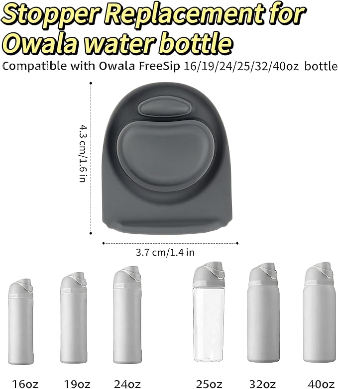 Joshey 6 Pack Rubber Seal Replacement Stopper, Compatible with Owala Freesip 24oz 32oz Water Bottle Spout Cap-Silicone Gasket Replacement Parts, 5 Colors