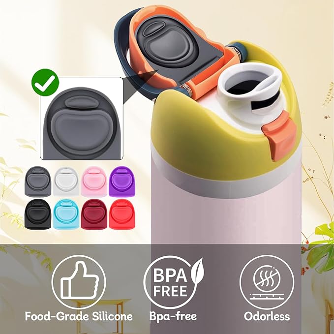 8 Pcs Replacement Rubber Seal Stopper Compatible with Owala FreeSip 32oz,Bottle Top Gasket Lid for Owala 16/19/24/32/40oz Seal Mouth Cap Silicone Stopper Parts Insert Accessories（8 colors