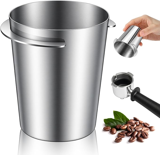 Coffee Dosing Cup 58mm Stainless Steel Espresso Dosing Cup Espresso Machine Accessories Compatible with 58mm Portafilter