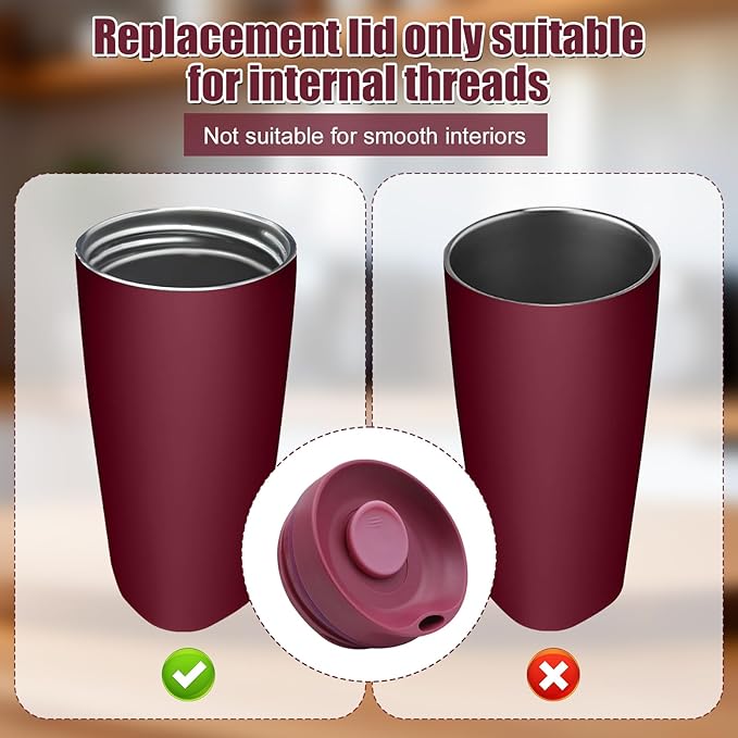 Replacement Slider Lid for Owala SmoothSip 20oz & 12oz, Top Cover Compatible with Owala 24oz Coffee Tumbler, Coffee Travel Mugs Leakproof Accessories, BPA-Free (Black Cherry)