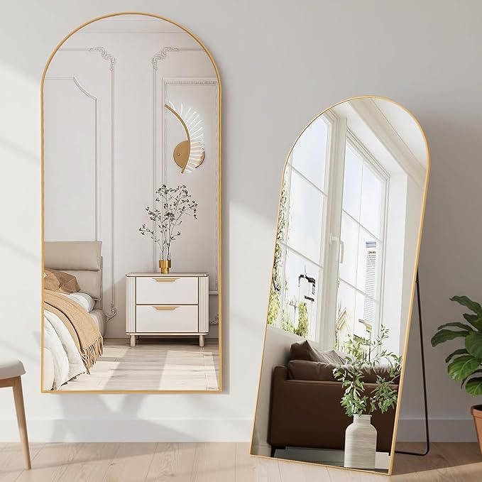 NEWBULIG Full Length Mirror, Upgraded Body Wall Mirrors with Shatter-Proof Glass, Floor Standing Mirror, Home Wall Decor
