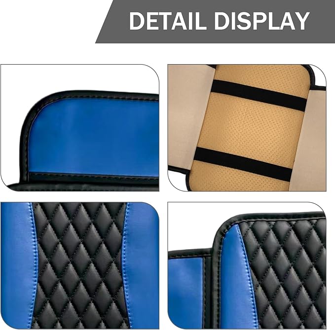 Car Center Console Cover, Patchwork Leather Armrest Cover Cushion with 2 Storage Bag, Waterproof Comfortable Auto Arm Rest Pad, Universal Center Console Protector for Sedan, SUV (Blue)
