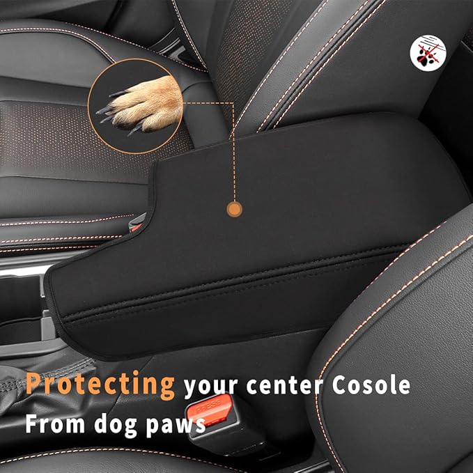 INTGET Car Center Console Armrest Cover for 2021 2022 2023 Subaru Crosstrek 2018 2019 2020/Impreza Accessories 2017-2023 Leather Arm Rest Box Lid Middle Console Cover Seat Protector(Neoprene)