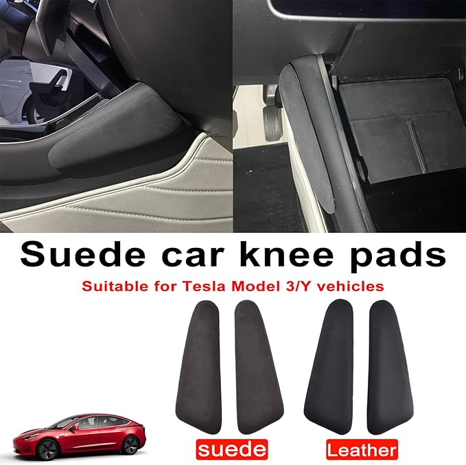 Car Center Console Knee Leg Elbow Cushion Pad Pillow Leg Pad Thigh Support Auto Interior Accessories for Tesla Model 3/Y (PU Left)