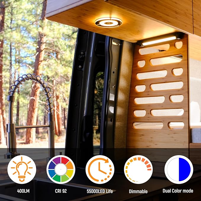 Luxury Mirror Panel Light and RV USB Charger Bundle