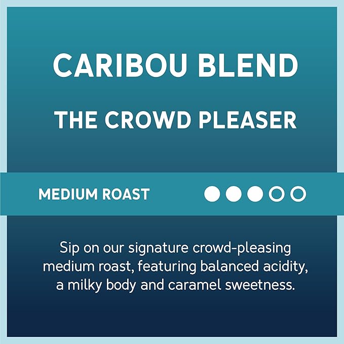 Caribou Coffee,Medium Roast Ground Coffee,100% Arabica-Coffee - Caribou Blend 20 Ounce Bag,(Pack of 3)