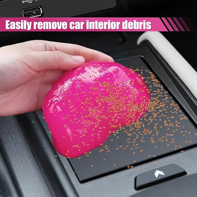 Craedli 2PCS Car Cleaning Gel, Reusable Air Vent Cleaning Putty, Car Interior Cleaner Slime Auto Detailing Tool for Cup Holder & Keyboard, Universal Crevice Dust Remover for Men, Women Present(160g)