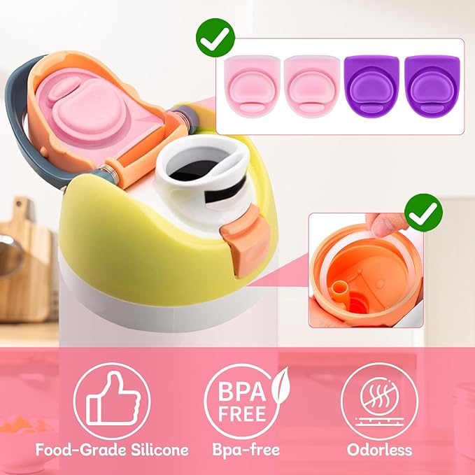 4 Sets Replacement Rubber Stopper and O Ring Gasket Compatible with Owala FreeSip 24oz 32oz,Water Bottle Lid Insert Cap Seal Parts for Owala 16/19/24/32/40oz Mouthpiece Accessories Z4K9