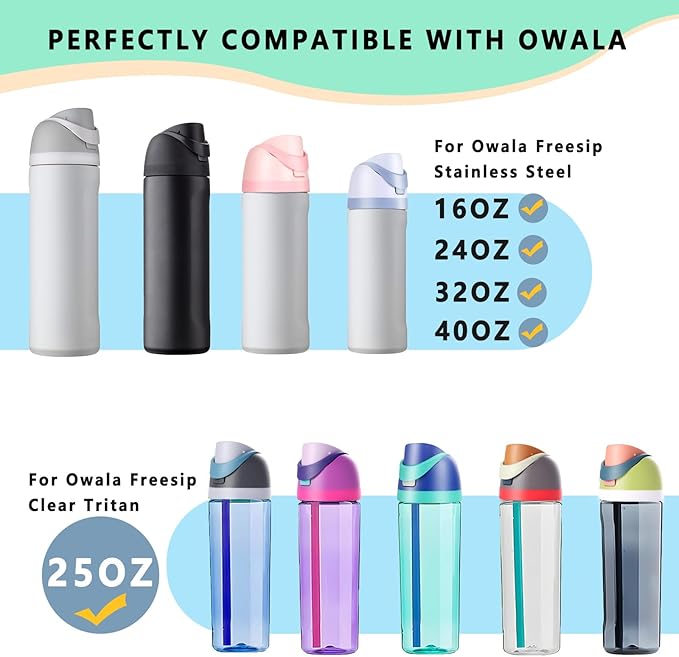 Replacement Lid for Owala Freesip,Compatible with Owala Freesip Water Bottle 16oz 24oz 32oz 40oz,Premium Replacement Accessories for Owala Cap,LeakProof,BPA-Free(Ash White)
