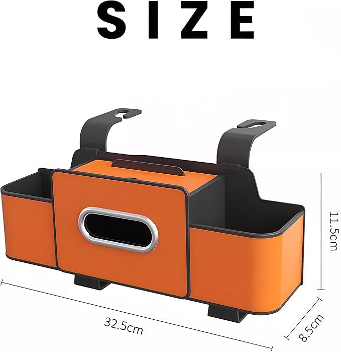 2026 Multifunctional Car Organizers and Storage Box with Drink Cup Holder Tissue Box, Backseat Organizers Hanging Storage for Hold Phone,Snacks, Drinks, Handbag, Most Vehicles (Beige-1)