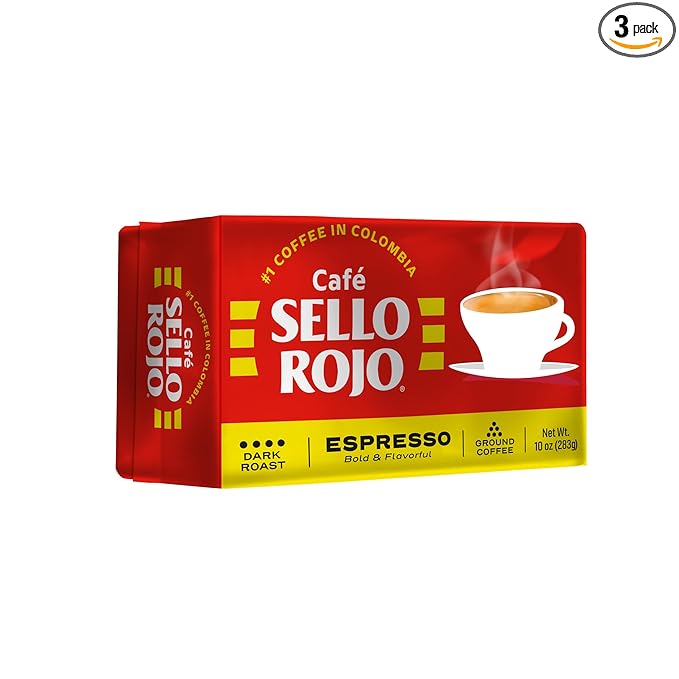 Sello Rojo Espresso Brick, 10 oz (Pack of 3)
