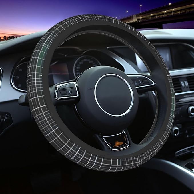 Multi-Dimensional Line Space Steering Wheel Cover. Car Decor,Anti-Slip,Sweat Absorption,Easy Carry, Universal 15 Inch