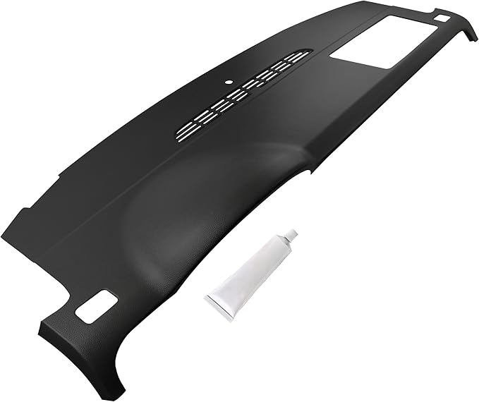 DashSkin Dash Cover Compatible with 2007-2014 Chevy Tahoe Suburban Avalanche & GMC Yukon & Yukon XL Without Speaker Holes in Black - Hard Molded Plastic Dashboard Cap