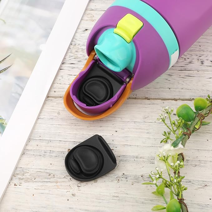 2pcs Water Bottle Top Lid Compatible with Owala FreeSip 24oz 32oz, Sealing Parts Replacement Stopper Silicone Plug Accessories for Owala Free Sip 19/24/32/40oz Seal Gasket Bottle Cap Mouth (Black)