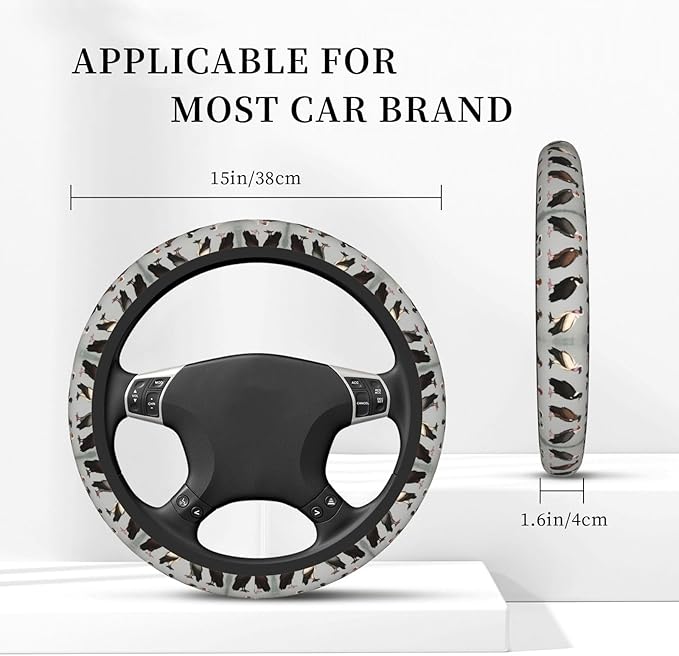 Vultures of The World Vulture Universal Fit Steering Wheel Cover for Car, Truck, and SUV, Durable Steering Wheel Protection