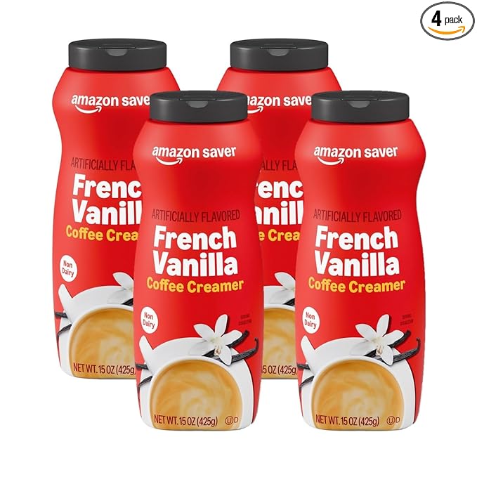 Amazon Saver, French Vanilla Powdered Coffee Creamer, 15 Oz (Previously Happy Belly, Packaging May Vary) (Pack of 4)