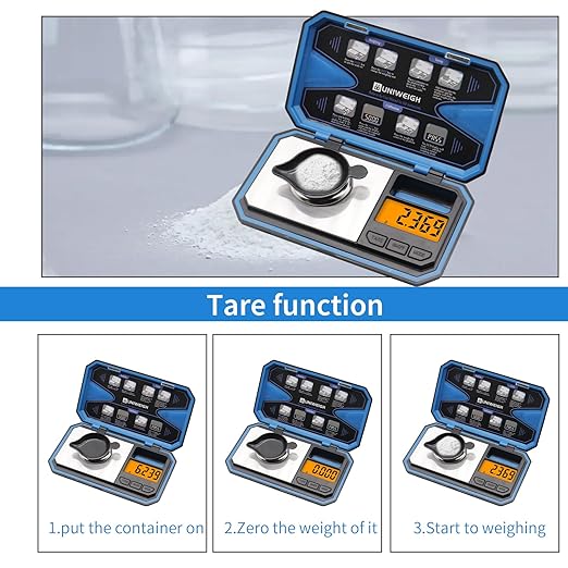 Digital Pocket Scales 50g/0.01g,Digital Gram Scales,Mini Food Scale with Calibration Weight for Food,Powder,Coffee,Coins,Small Items,Jewellry Scale (Battery Included)-Blue
