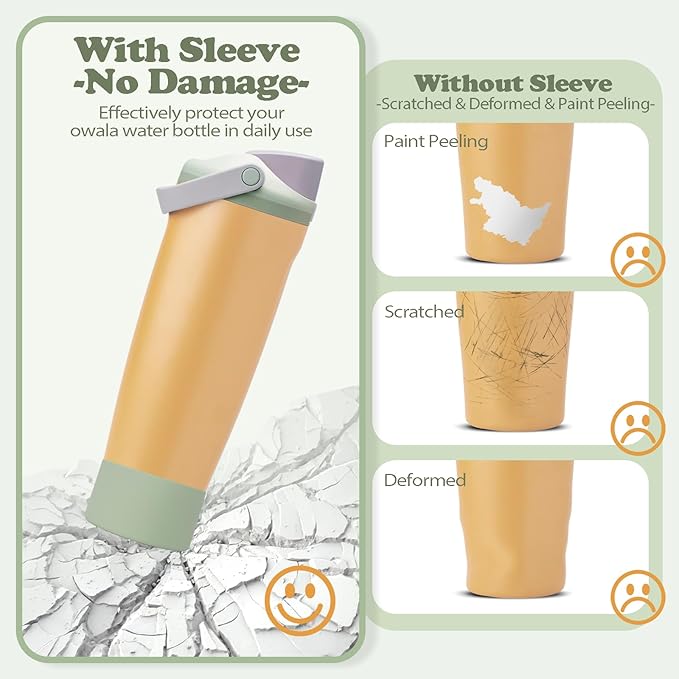 2PCS Silicone Boots for Owala 30oz & 40oz FreeSip Sway Bottles & Tumblers – Non-Slip, Scratch-Resistant, Stability Enhancer for Owala Accessories (Beachfront)