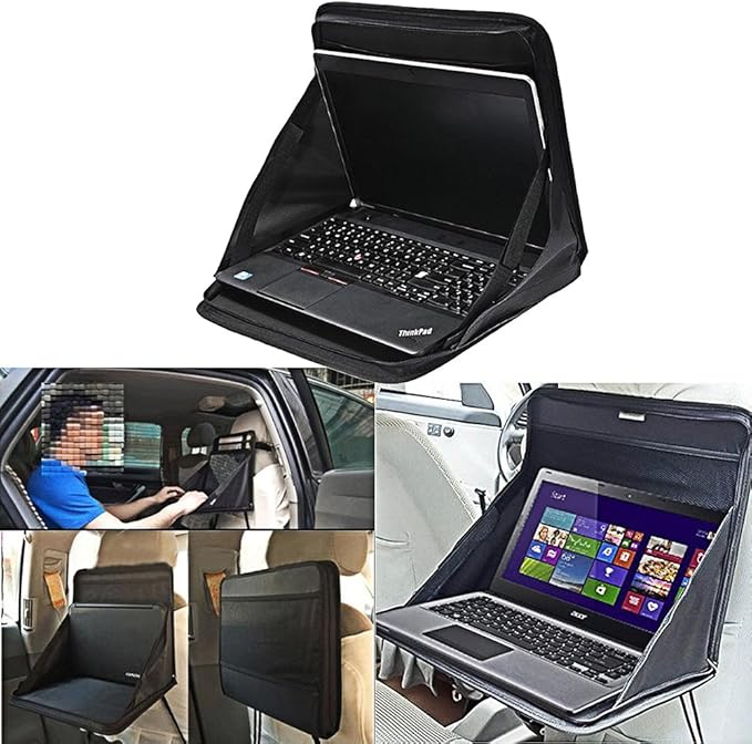 Foldable Travel Car Laptop Holder Tray Bag Mount Back Seat Auto Food Work Table Organizer