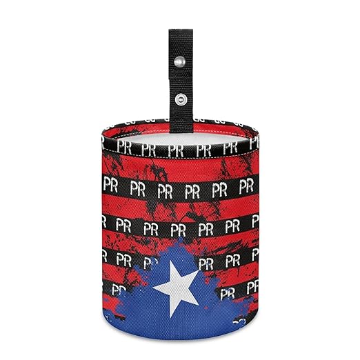 Car Trash Can with Hanging for Back Seat, Car Accessories for Women Men Automotive Garbage Cans Vehicle Trash Can for Truck SUVArt Puerto Rico