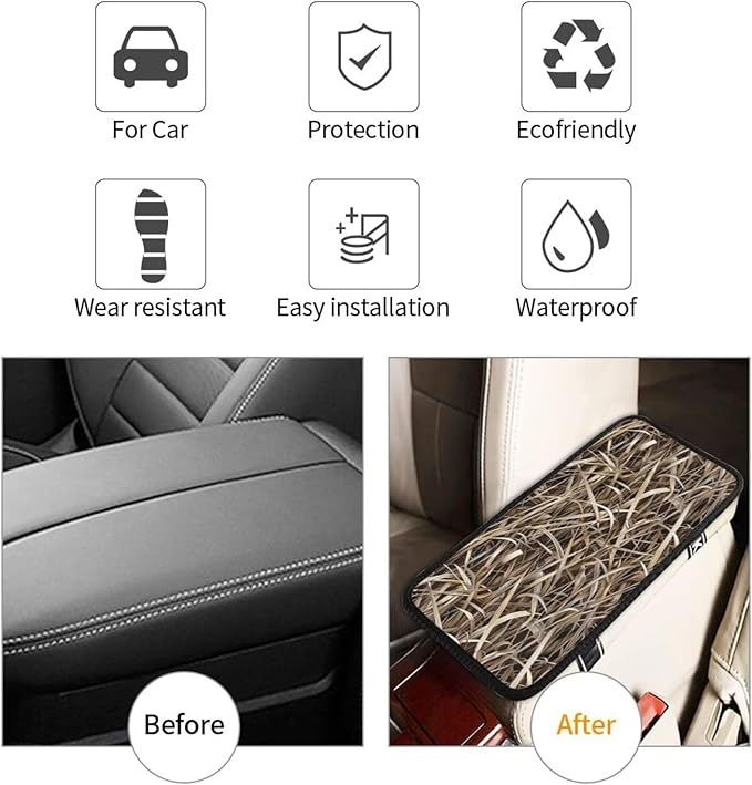 Car Center Console Cushion Pad Camouflage Universal Armrest Seat Box Cover Protector Brown Army Camo Comfortable Car Decor Accessories Fit for Most Cars Truck Van Sedans Vehicles SUV
