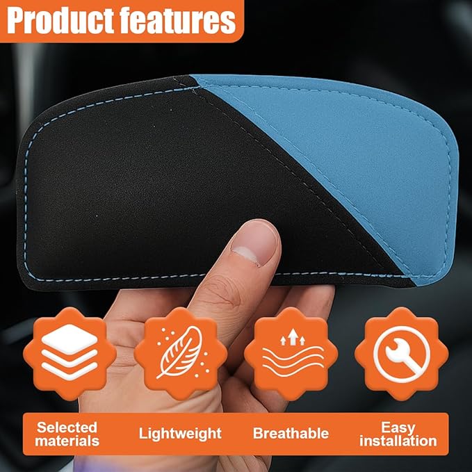 Car Knee Cushion Pad, Comfort Suede & Memory Foam Auto Door Armrest Elbow Protective Pillow, Soft Vehicle Interior Center Console Leg Support Accessories for Most Cars Trucks SUVs(Blue)