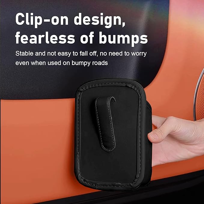 Shakas 2 PCS Car Door Large Cup Holder, Multifunctional Storage Bag Trash Can for Beverage Water Cup Mobile Phone, Waterproof Cleanable Leather Insert Organizer for Seat Back, for Cars Trucks (Black)