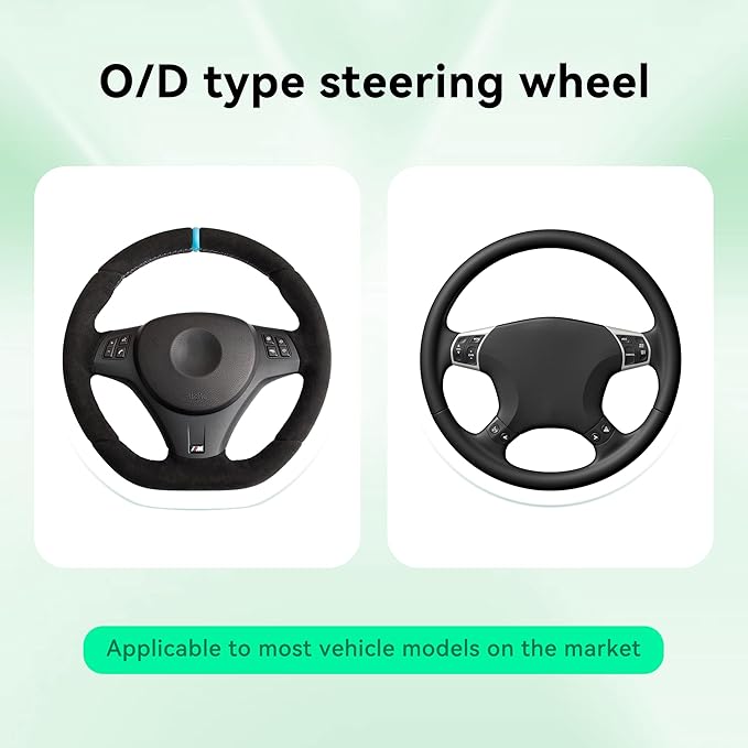 Bling Car Steering Wheel Cover, Diamond Leather Crystal Rhinestones Vehicles Steering Wheel Protector, Sparkling Anti-Slip Automotive Interior Decoration Accessories, Universal Fit (Green)