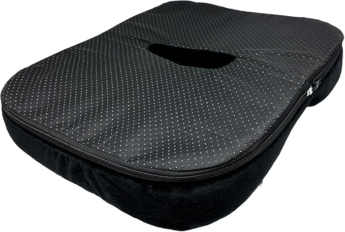 Seat Cushion - Memory Foam Sitting Pillow - Car Seat & Office Chair Cushion - Slip-Resistant with Soft Surface (1 Pack, Curved Shape)