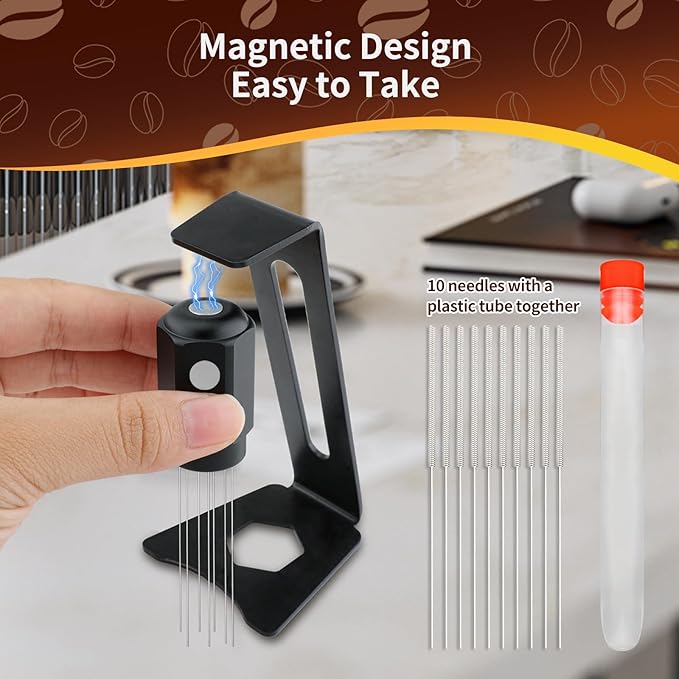 WDT Tool Espresso Distribution Tool - Upgraded Duel Magnetic Design Espresso Accessories Fits All Espresso Machines, Drip Coffee, Moka & Needles Stirrer for Barista, Coffee Lovers
