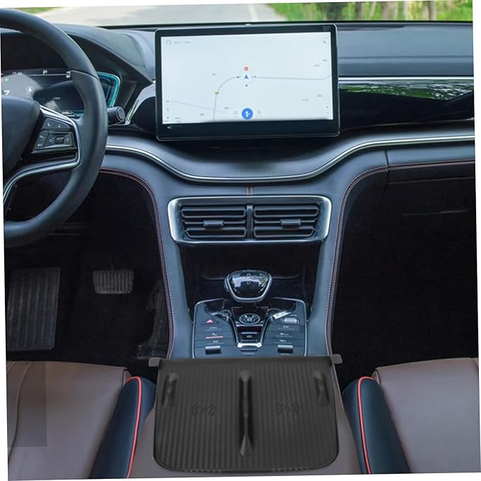 Gatuida Charging Phone Pad for Skid Silicone Mat for Center Console Upgraded Design for Secure Charging and Interior Aesthetics Black