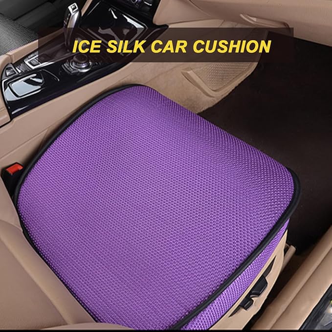 Car Front Seat Bottom Cover, Breathable Anti Slip Auto Frontseat Cushion Mat with Storage Pocket, Comfortable Vehicle Interior Chair Protection Pad, Universal for SUV Sedan Truck(Purple)