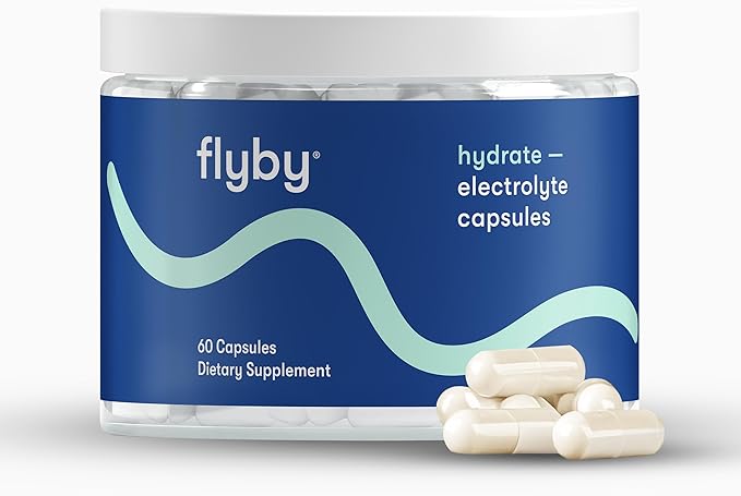 Flyby Electrolyte Capsule - Contains Sodium, Potassium, Vitamin D3, B Vitamins, Copper and Manganese | Electrolytes Recovery | Non-GMO | No Added Sugar – 60 Count (Pack of 2)
