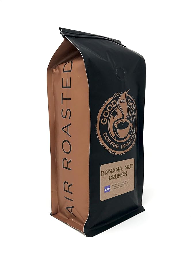 Good As Gold Coffee Roasters - Banana Nut Crunch Flavored Whole Bean Coffee, 12 Oz