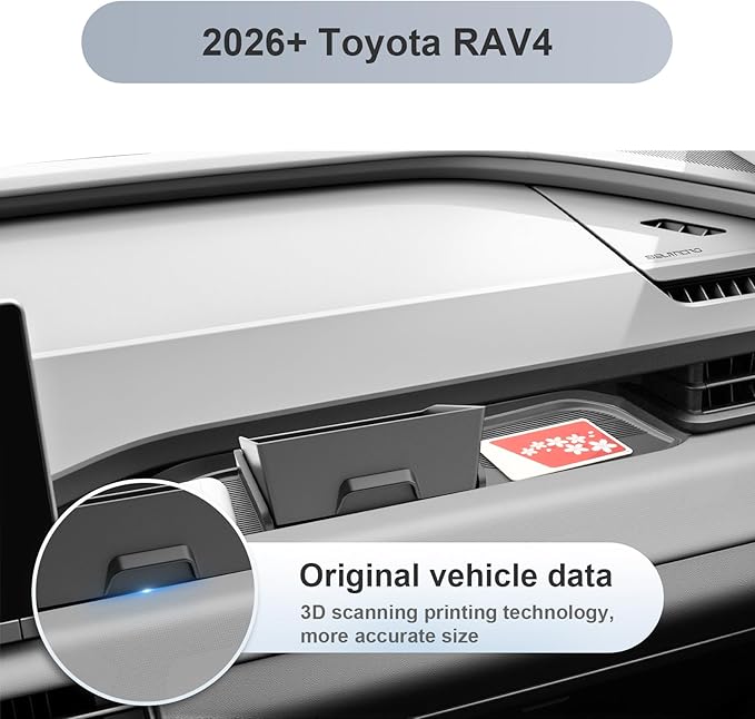 SKTU 2Pcs for 2026 Toyota RAV4 Center Console Organizer for 2026+ Toyota RAV4 (LE/SE/XLE Premium/Woodland/XSE/Limited) Co-Pilot Console Tray & ABS Drawer Storage Box 2026 RAV4 Accessories Rubber Tray
